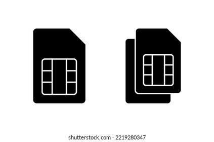 Sim card icon vector for web and mobile app. dual sim card sign and symbol