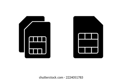 Sim card icon vector for web and mobile app. dual sim card sign and symbol