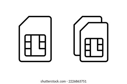 Sim card icon vector for web and mobile app. dual sim card sign and symbol