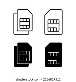 Sim card icon vector for web and mobile app. dual sim card sign and symbol