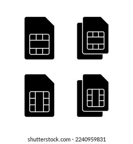 Sim card icon vector for web and mobile app. dual sim card sign and symbol