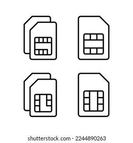 Sim card icon vector for web and mobile app. dual sim card sign and symbol
