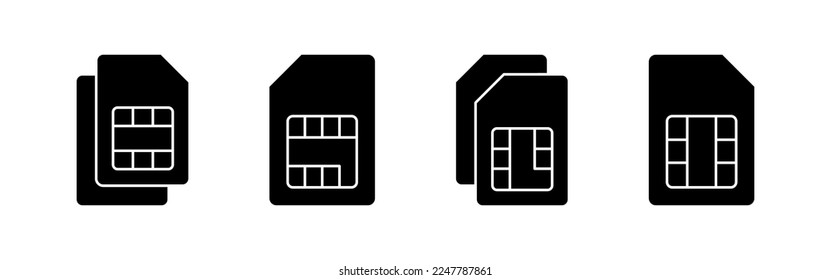 Sim-Card-Icon-Vektorgrafik für Web- und Mobile-App. Doppelsim-Kartenzeichen und Symbol