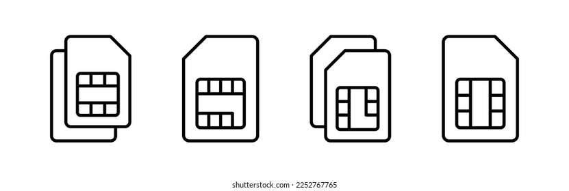 Sim card icon vector for web and mobile app. dual sim card sign and symbol