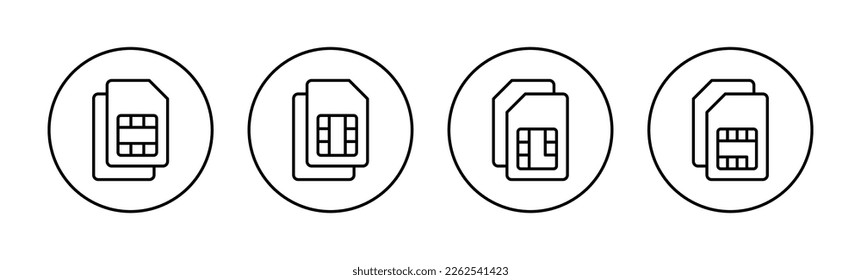 Sim card icon vector for web and mobile app. dual sim card sign and symbol