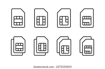 Sim card icon vector for web and mobile app. dual sim card sign and symbol