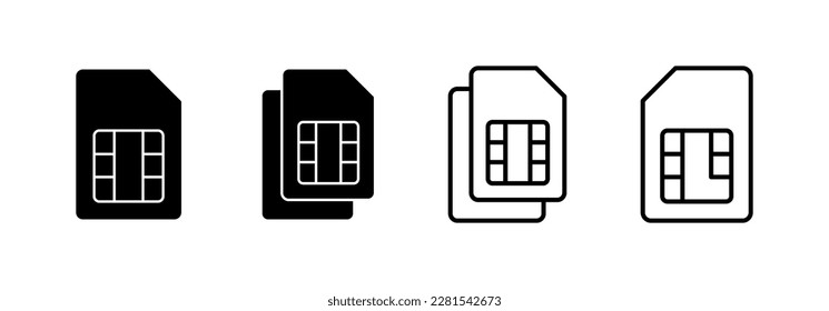 Sim card icon vector for web and mobile app. dual sim card sign and symbol