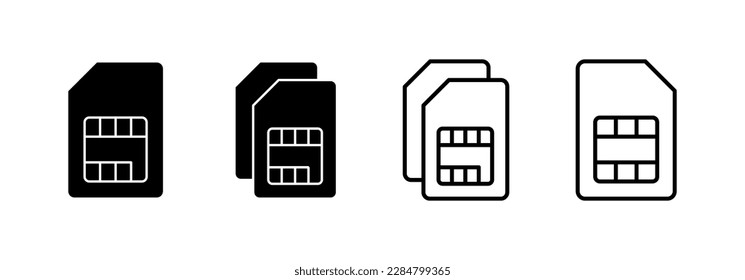 Sim card icon vector for web and mobile app. dual sim card sign and symbol