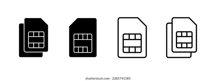 Sim card icon vector for web and mobile app. dual sim card sign and symbol