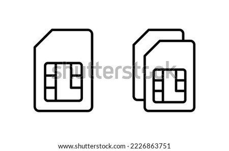 Sim card icon vector for web and mobile app. dual sim card sign and symbol
