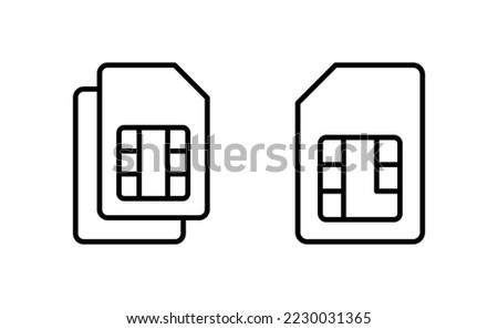 Sim card icon vector for web and mobile app. dual sim card sign and symbol