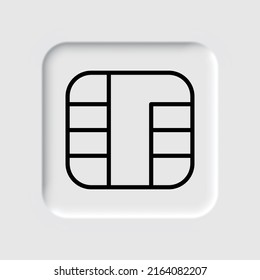Sim card icon vector.Flat design. Neumorphism design.ai