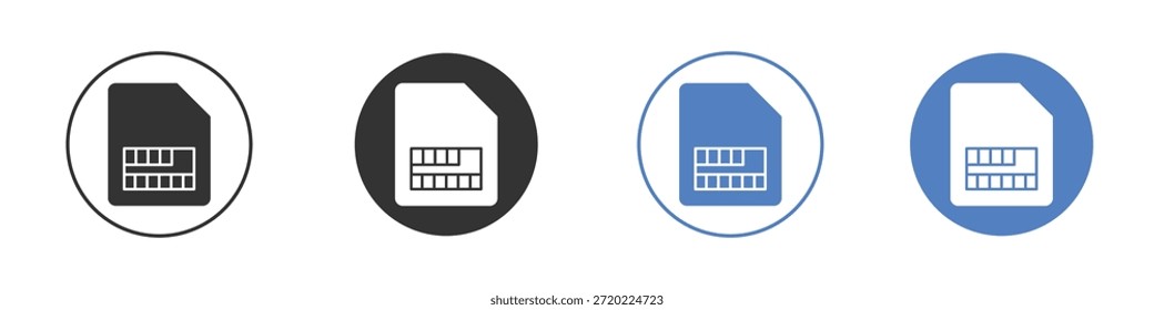 Icono de la tarjeta de Sim para el Diseño web. pixel Iconos planos perfectos