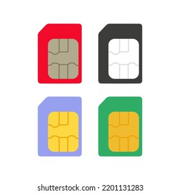 Sim Card Icons Mobile Telephone Cards Stock Vector (Royalty Free ...