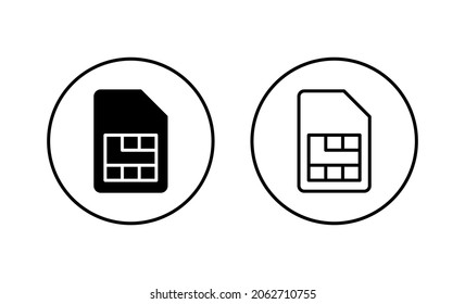 Sim card icons set. dual sim card sign and symbol