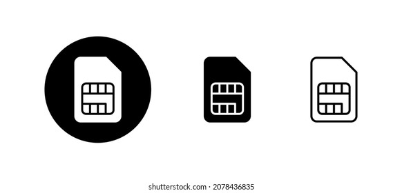 Sim card icons set. dual sim card sign and symbol