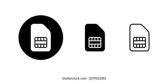 Sim card icons set. dual sim card sign and symbol