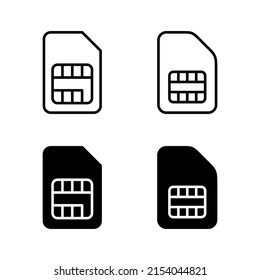 Sim card icons vector. dual sim card sign and symbol