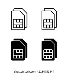 Sim-Card-Symbole Vektorgrafik. Doppelsim-Kartenzeichen und Symbol