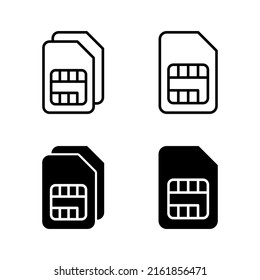 Sim card icons vector. dual sim card sign and symbol