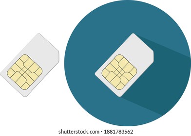 Sim card ,illustration, vector on white background.