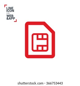 Sim card isolated minimal single flat icon. Accessory line vector icon for websites and mobile minimalistic flat design
