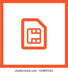 Sim card isolated minimal single flat icon. Accessory line vector icon for websites and mobile minimalistic flat design