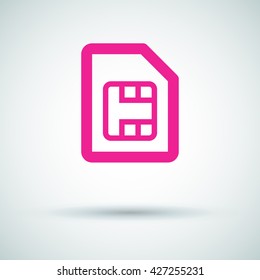Sim card isolated minimal single flat icon. Accessory line vector icon for websites and mobile minimalistic flat design
