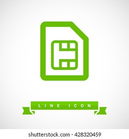 Sim card isolated minimal single flat icon. Accessory line vector icon for websites and mobile minimalistic flat design