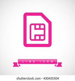 Sim card isolated minimal single flat icon. Accessory line vector icon for websites and mobile minimalistic flat design
