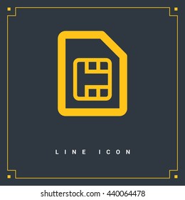 Sim card isolated minimal single flat icon. Accessory line vector icon for websites and mobile minimalistic flat design