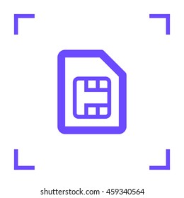 Sim card isolated minimal single flat icon. Accessory line vector icon for websites and mobile minimalistic flat design