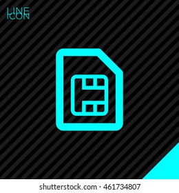 Sim card isolated minimal single flat icon. Accessory line vector icon for websites and mobile minimalistic flat design