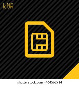 Sim card isolated minimal single flat icon. Accessory line vector icon for websites and mobile minimalistic flat design