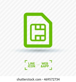 Sim card isolated minimal single flat icon. Accessory line vector icon for websites and mobile minimalistic flat design