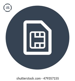 Sim card isolated minimal single flat icon. Accessory line vector icon for websites and mobile minimalistic flat design