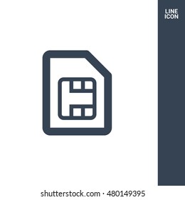 Sim card isolated minimal single flat icon. Accessory line vector icon for websites and mobile minimalistic flat design