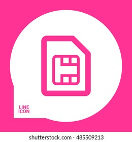 Sim card isolated minimal single flat icon. Accessory line vector icon for websites and mobile minimalistic flat design
