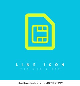 Sim card isolated minimal single flat icon. Accessory line vector icon for websites and mobile minimalistic flat design