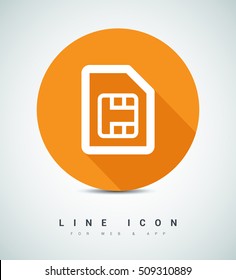 Sim card isolated minimal single flat icon. Accessory line vector icon for websites and mobile minimalistic flat design