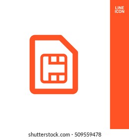 Sim card isolated minimal single flat icon. Accessory line vector icon for websites and mobile minimalistic flat design