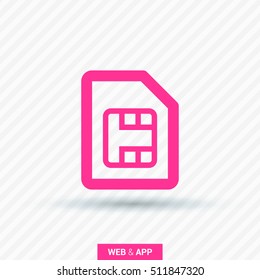 Sim card isolated minimal single flat icon. Accessory line vector icon for websites and mobile minimalistic flat design