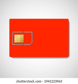 Tarjeta SIM aislada en el fondo blanco. Chip para teléfono móvil. Icono vector realista