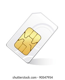Sim card isolated on white