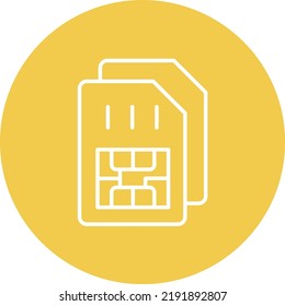 Sim Card line circle icon vector image. Can also be used for web apps, mobile apps and print media.
