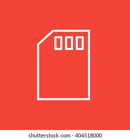 Icono de línea de tarjeta SIM.
