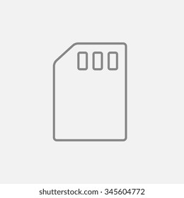 Icono de línea de tarjeta SIM para web, móvil e infografía. Icono vector de gris oscuro aislado en fondo gris claro.