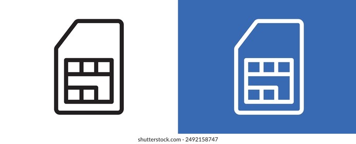 Contorno de Vector de conjunto de signo de logotipo de tarjeta SIM