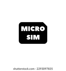 Sim Card, Micro Gsm Chip, Simcard. Flat Vector Icon illustration. Simple black symbol on white background. Sim Card, Micro Gsm Chip, Simcard sign design template for web and mobile UI element