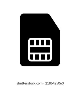 SIM card or microchip silhouette icon. Vector.